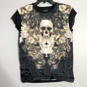 Zara man limited edition 3D skull tee medium